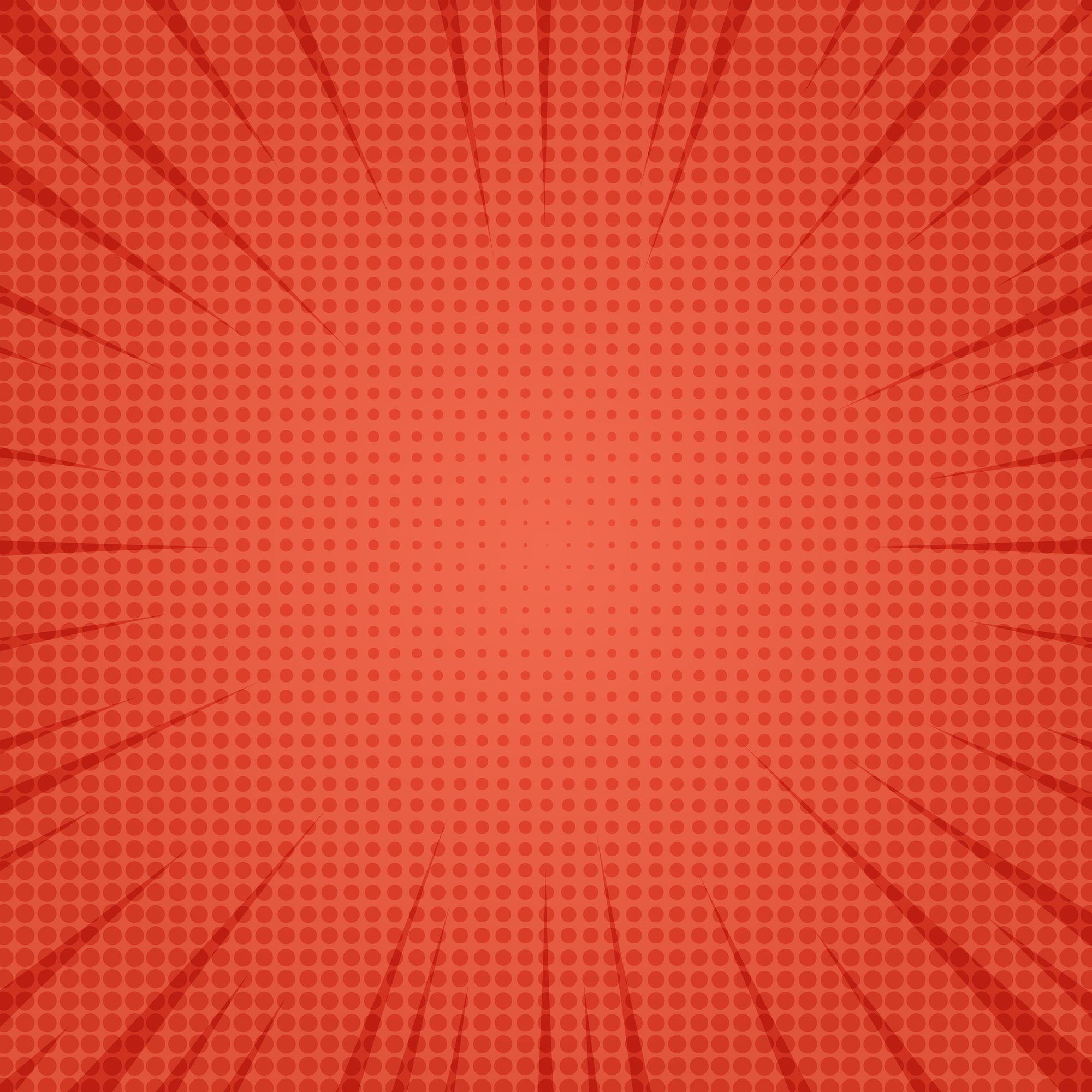 Abstract red pop art comic book background.